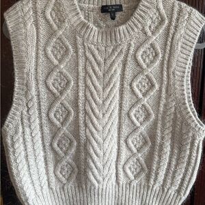 Rag & Bone Beige Cable Knit Sweater Vest